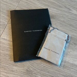 David Yurman card and polish cloth in DY sleeve and dust bag.